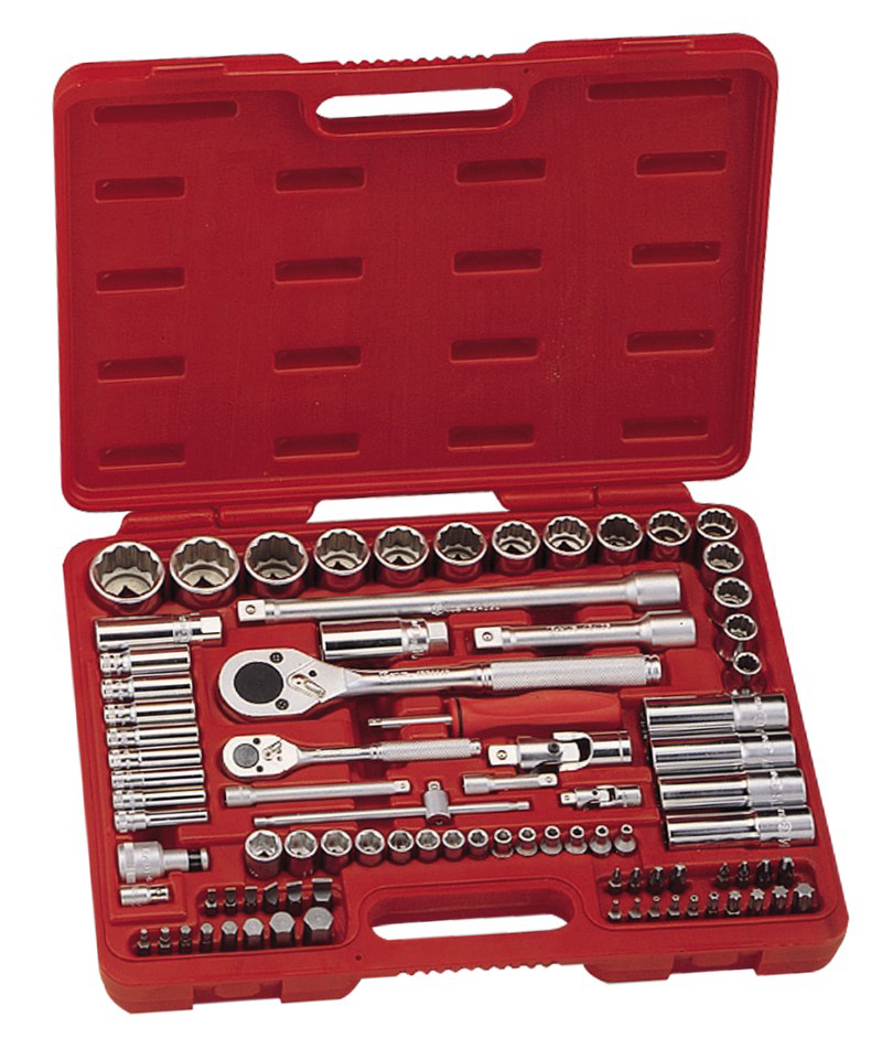 87 Piece 1/4″ & 1/2″ Dr. Metric Hand Socket & Bit Set (6 pt. & 12 pt.)