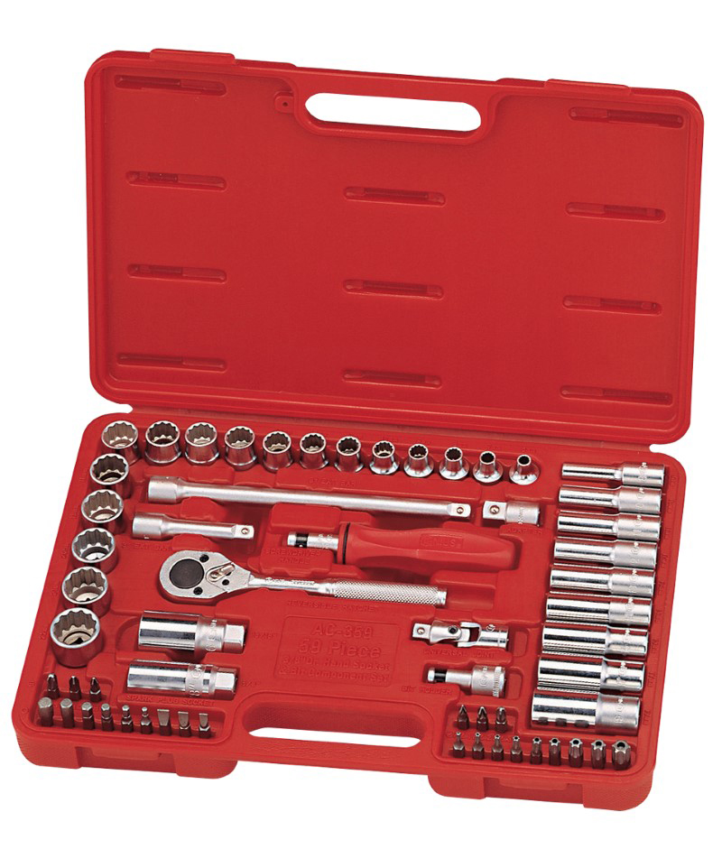 59 Piece 3/8″ Dr. 12 pt. Metric Hand Socket & Bit Set