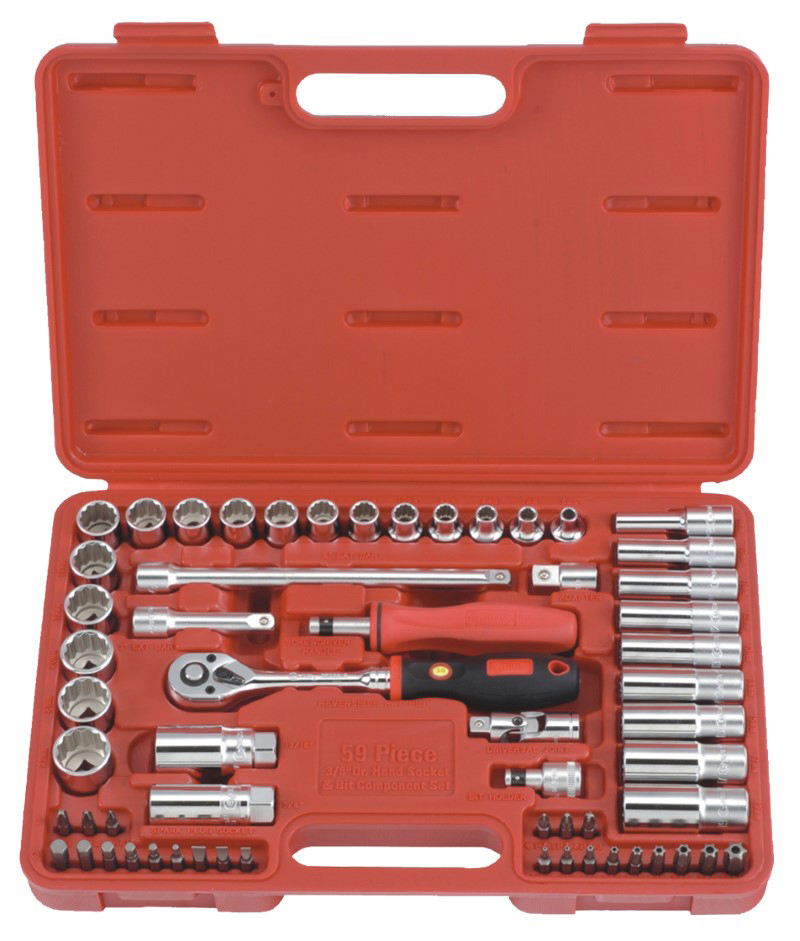 59 Piece 3/8″ Dr. 12 pt. Metric Hand Socket & Bit Set