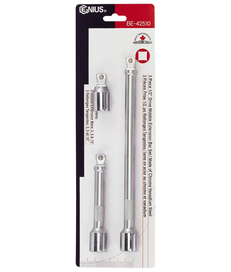 3 Piece 1/2″ Dr. Wobble Extension Bar Set