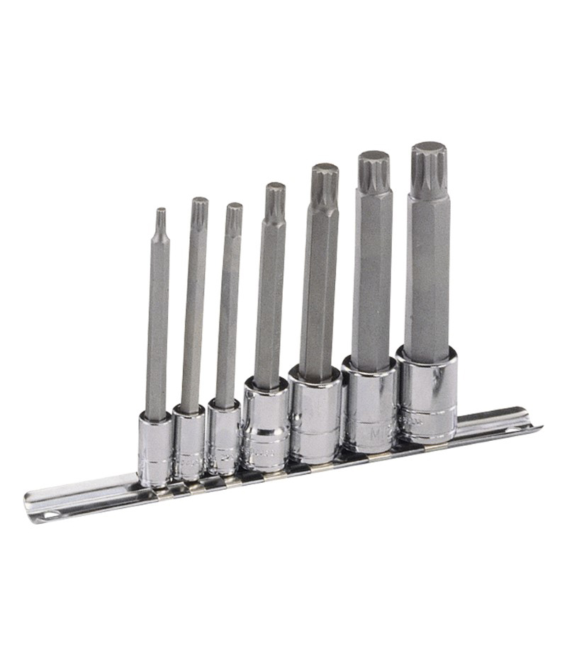 7 Piece 1/4″ & 3/8″ Dr. Triple Square Bit Socket Set (Long)