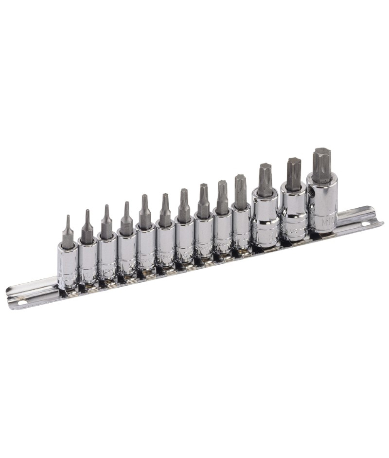 13 Piece 1/4″ & 3/8″ Dr. Tamperproof Star Bit Socket Set
