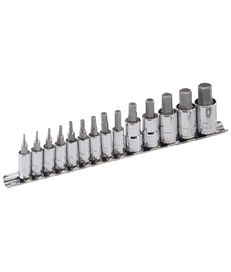 14 Piece 1/4″ & 3/8″ Dr. SAE Hex Bit Socket Set