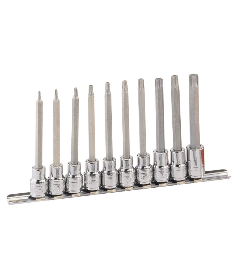 10 Piece 3/8″ Dr. Tamperproof Star Bit Socket Set (Long)