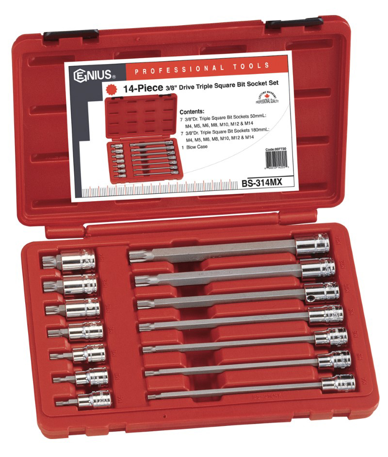14 Piece 3/8″ Dr. Triple Square Bit Socket Set