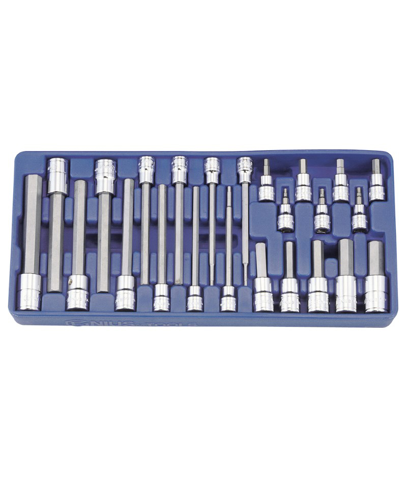 24 Piece 3/8″ & 1/2″ Dr. SAE Hex Bit Socket Set