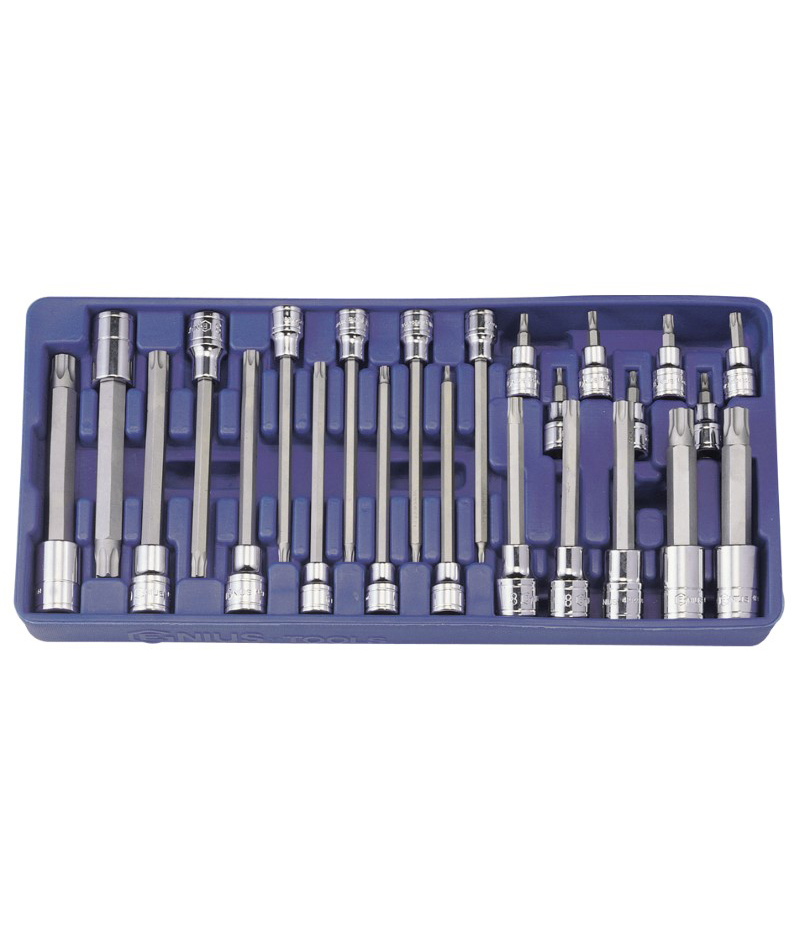 24 Piece 3/8″ & 1/2″ Dr. Tamperproof Star Bit Socket Set
