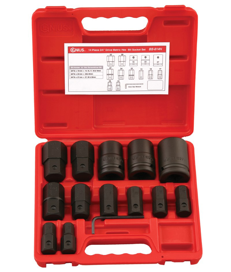 14Â Piece 3/4″ Dr. Metric Hex Bit Socket Set