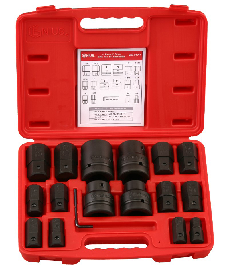 17 Piece 1″ Dr. Hex Bit Socket Set