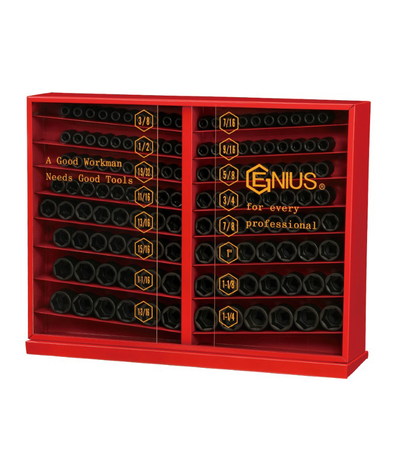 133 Piece 1/2″ Dr. SAE Impact Socket Display Cr-Mo