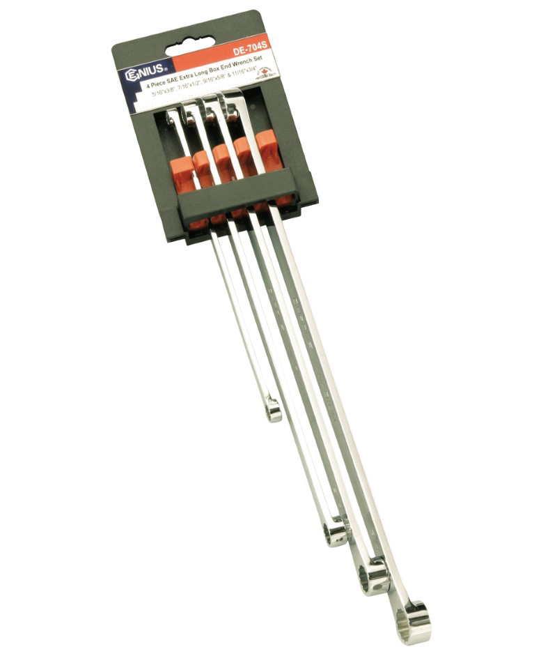 4 Piece SAE Extra Long Box End Wrench Set