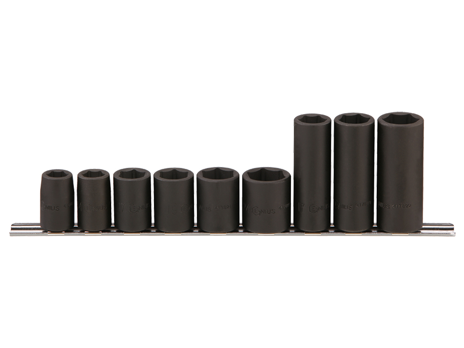 9 Piece 1/2″ Dr. Metric Wheel Impact Socket Set