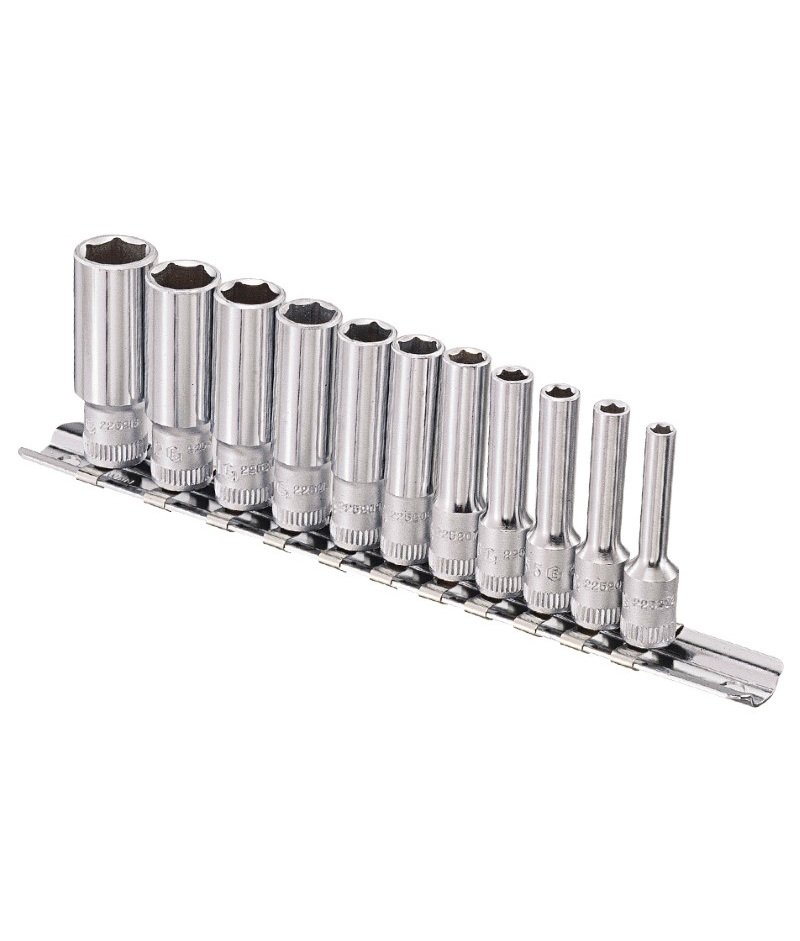 11 Piece 1/4″ Dr. Metric Deep Hand Socket Set