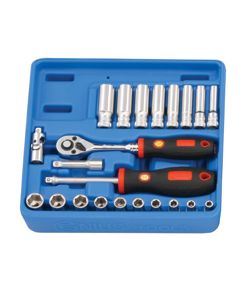 22 Piece 1/4″ Dr. Metric Deep Hand Socket Set