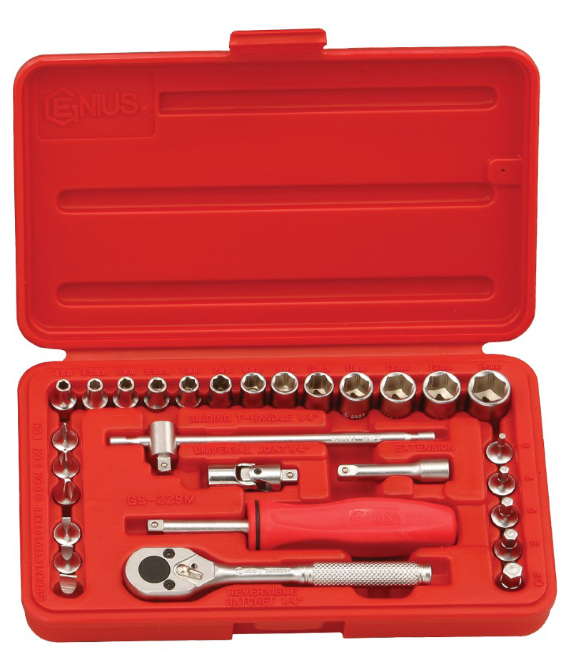29 Piece 1/4″ Dr. Metric Hand Socket Component Set