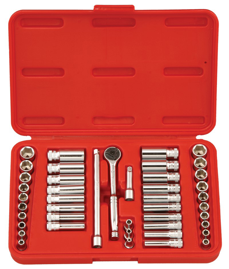 44 Piece 1/4″ Dr. Metric & SAE Deep Hand Socket Set
