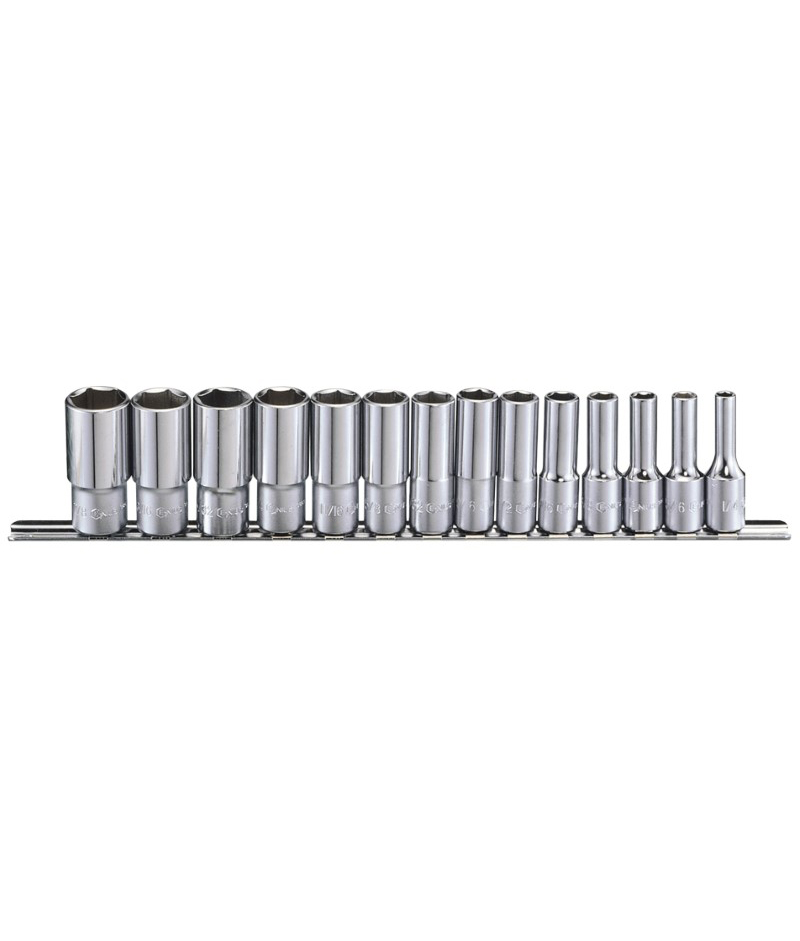 14 Piece 3/8″ Dr. SAE Deep Hand Socket Set