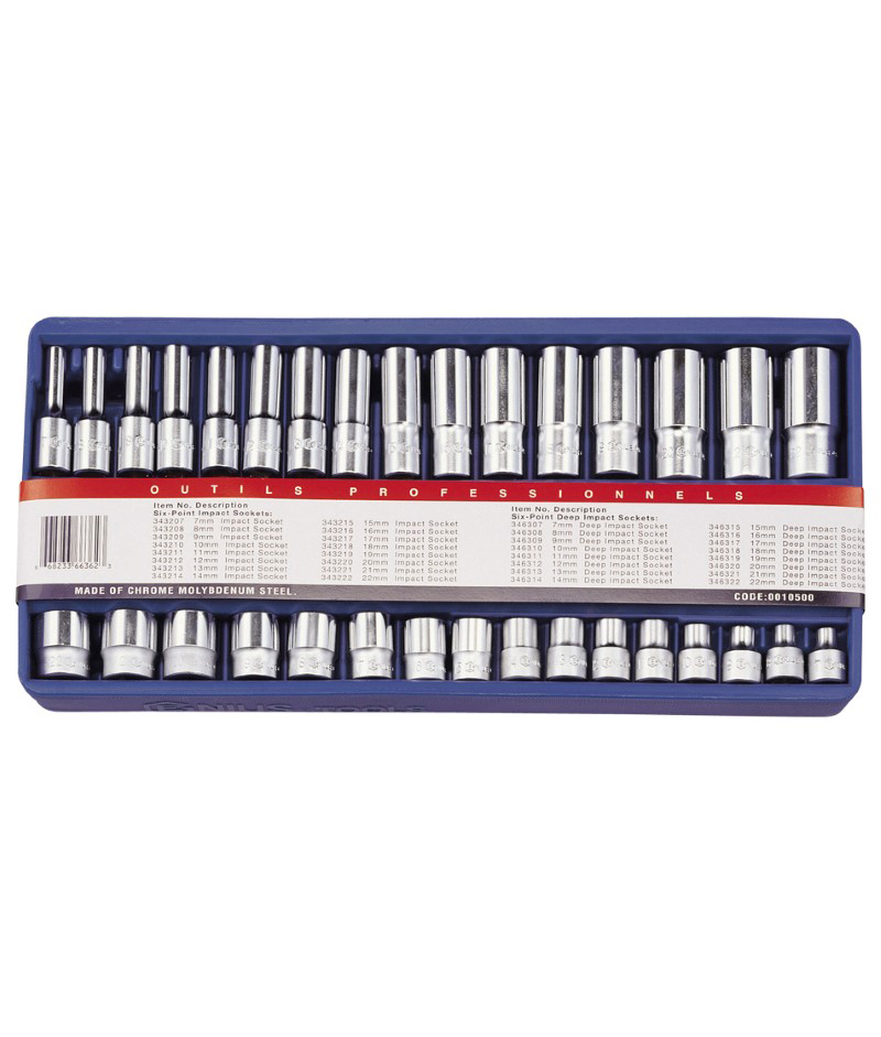 32 Piece 3/8″ Dr. Metric Deep Hand Socket Set