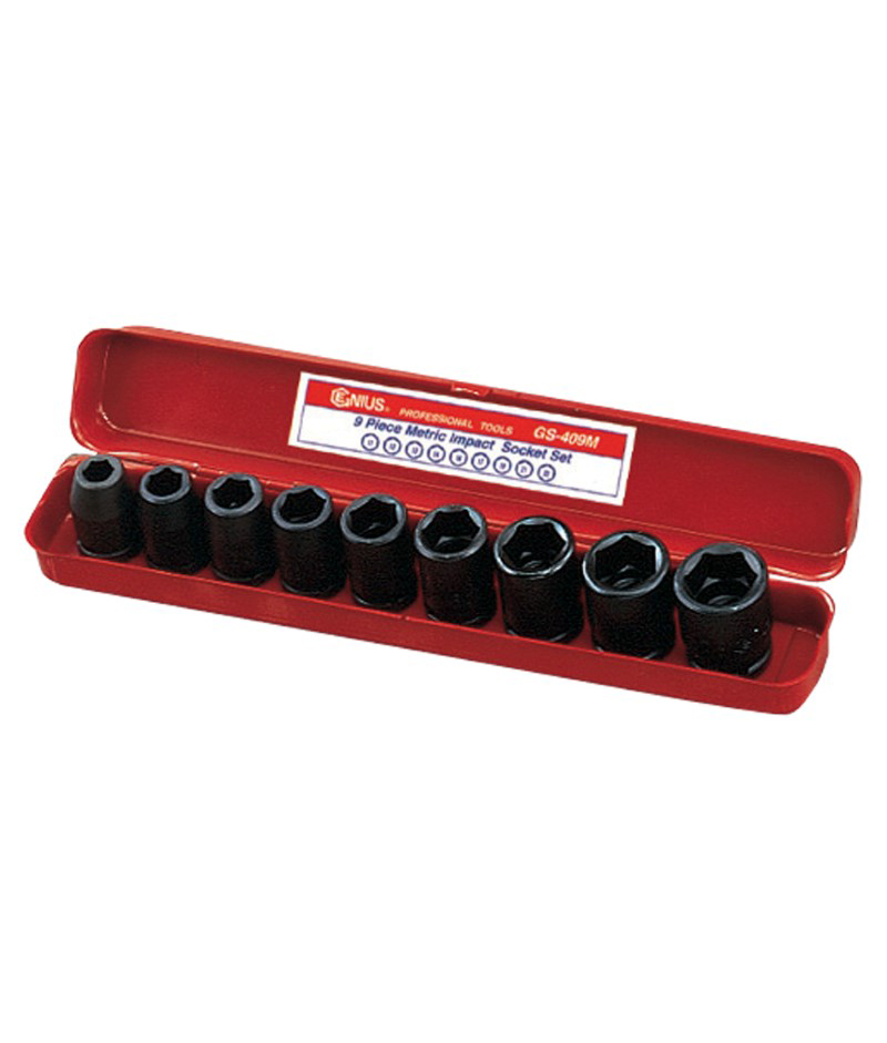 9 Piece 1/2″ Dr. Metric Impact Socket Set Cr-Mo