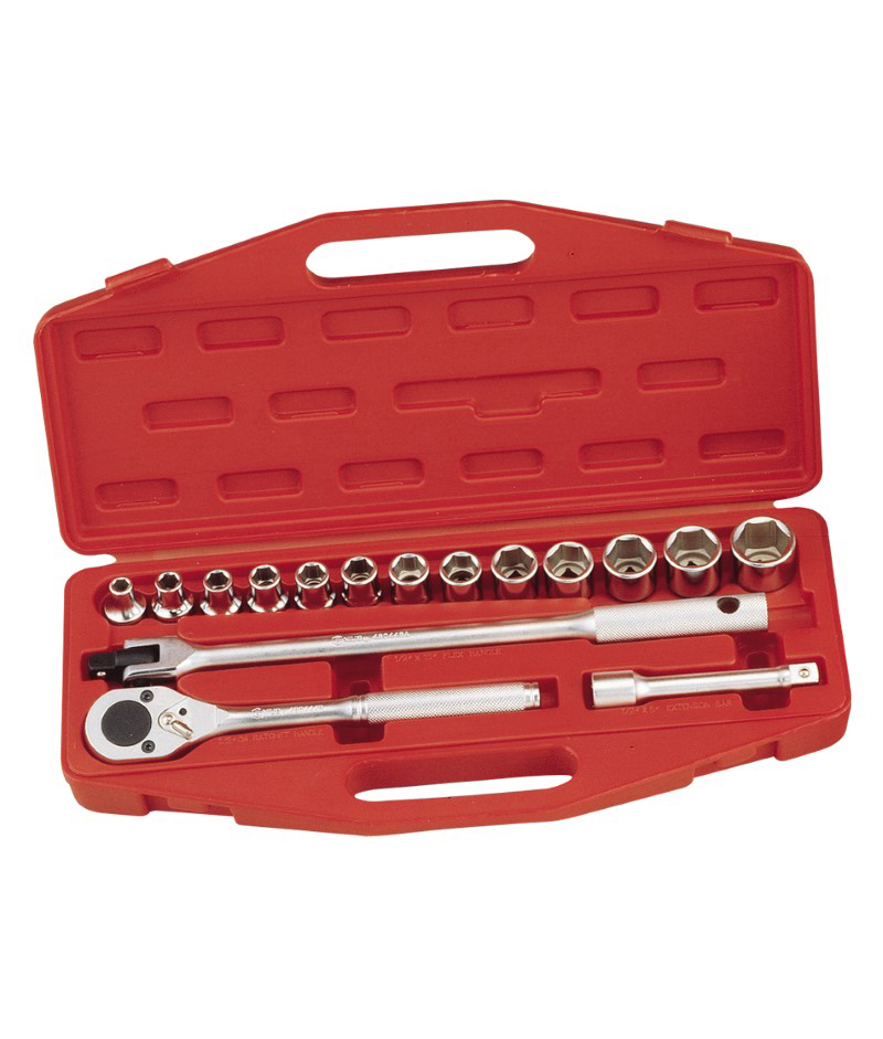 16 Piece 1/2″ Dr. SAE Hand Socket Set