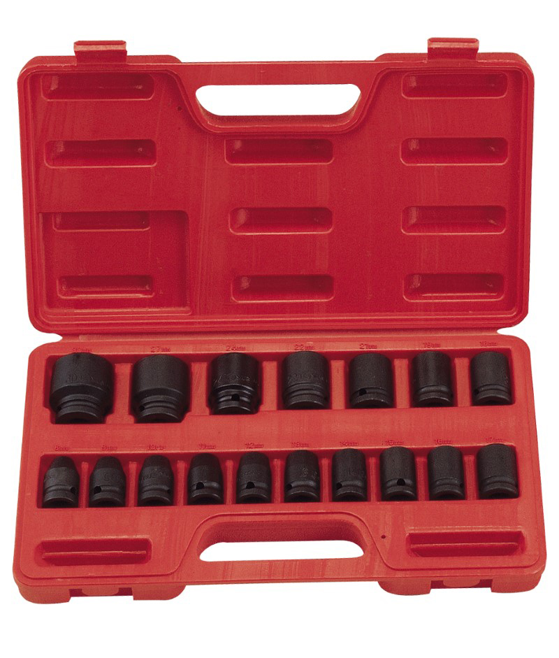 17 Piece 1/2″ Dr. Metric Impact Socket Set Cr-Mo