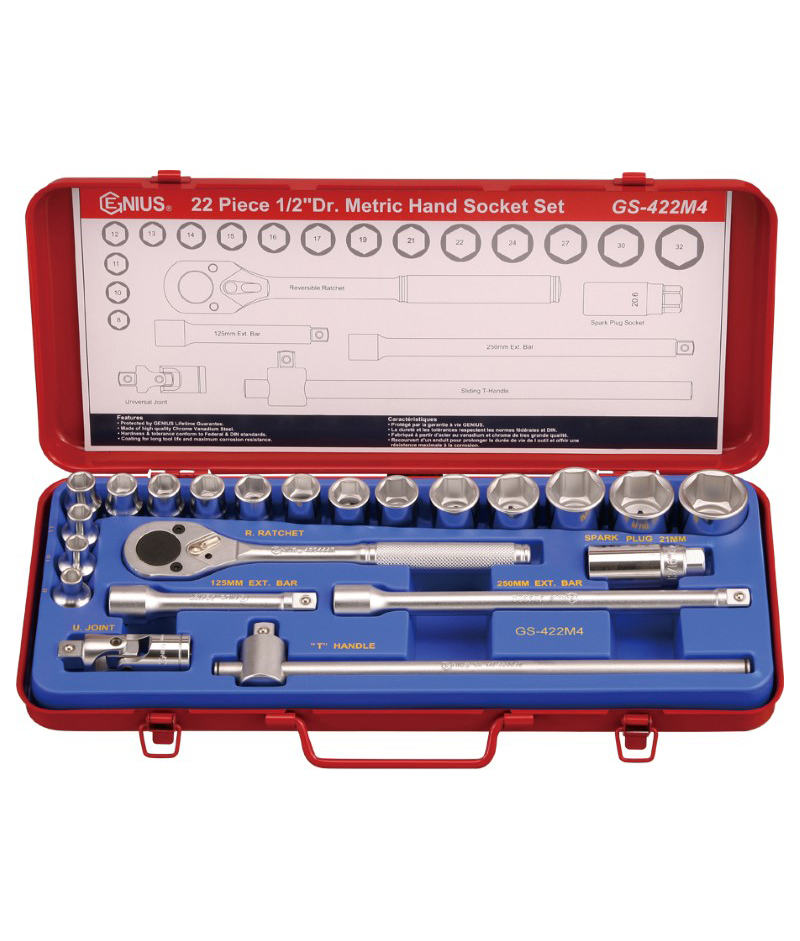 23 Piece 1/2″ Dr. Metric Hand Socket Set