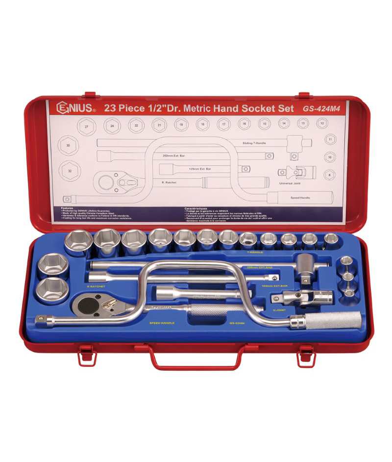 23 Piece 1/2″ Dr. Metric Hand Socket Set