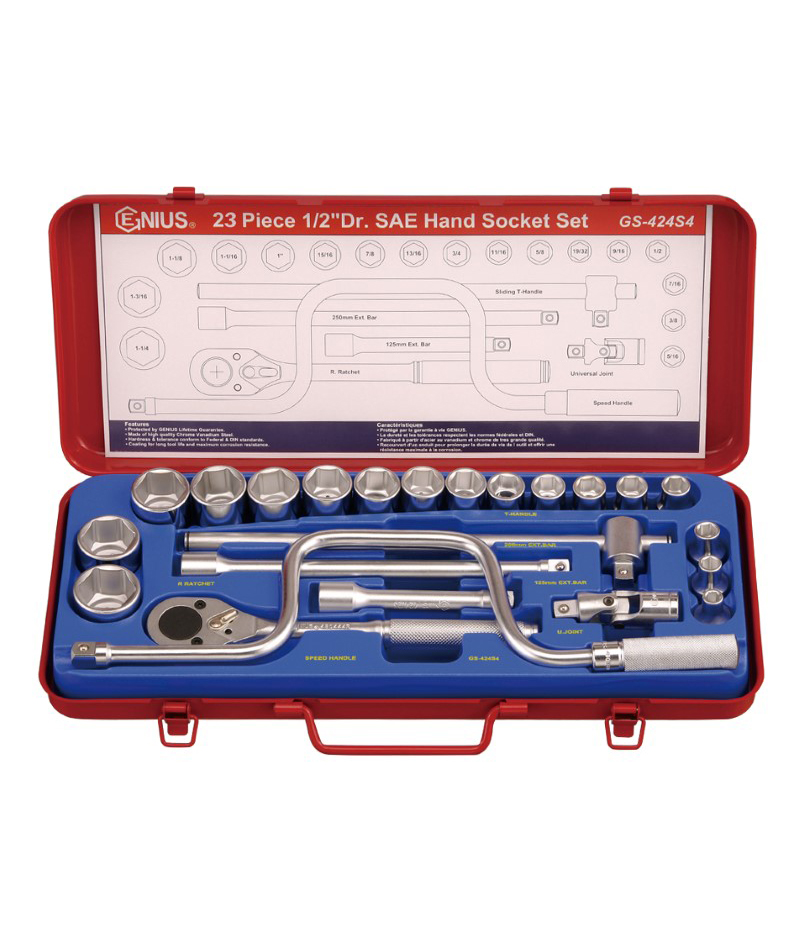 23 Piece 1/2″ Dr. SAE Hand Socket Set