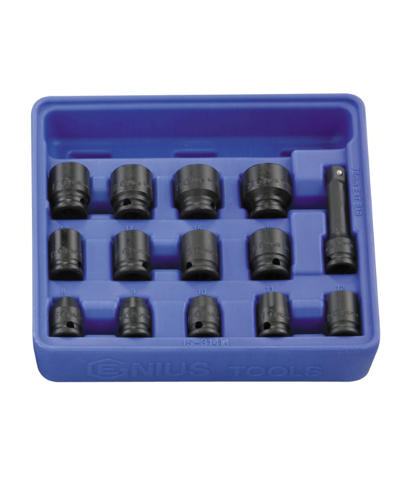 14 Piece 3/8″ Dr. Metric Impact Socket Set Cr-Mo