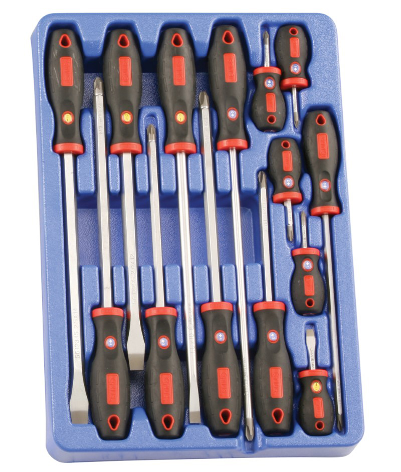 14 Piece Slotted, Philips & Posidriv Screwdriver Set