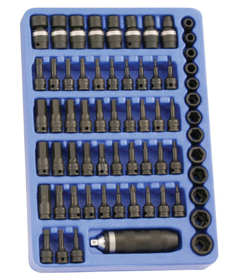 65 Piece 3/8″ Dr. Head Driver & Impact Socket Set