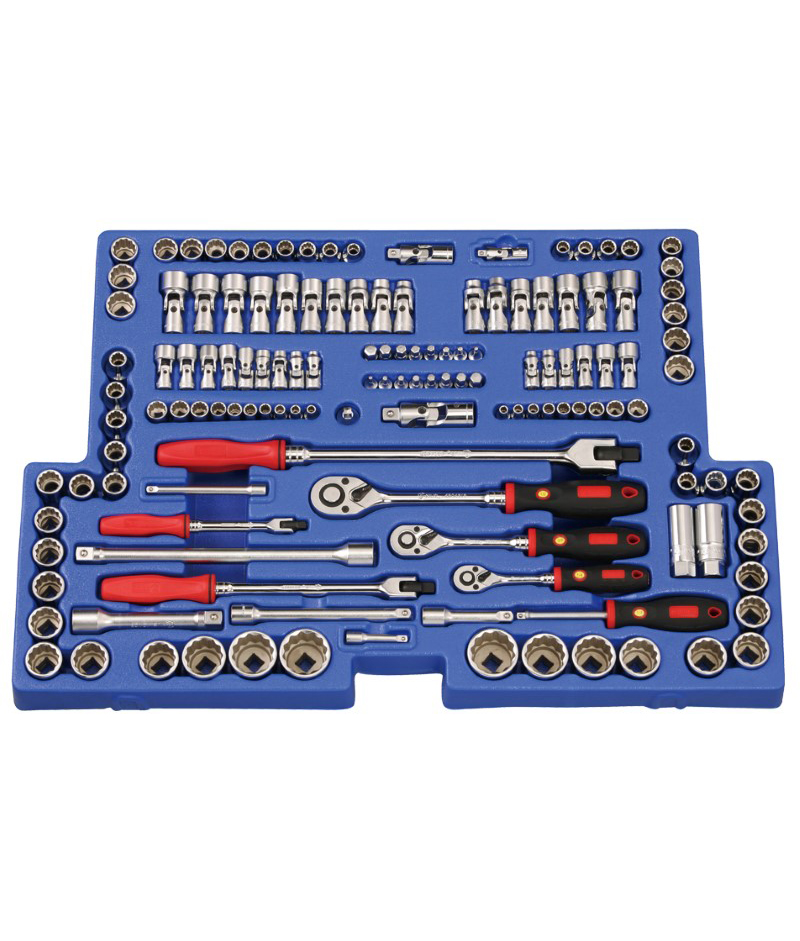 139 Piece 1/4″, 3/8″ & 1/2″ Dr. Metric & SAE Complete Socket Set