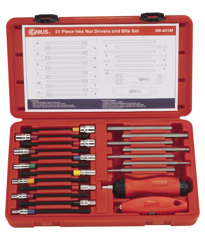 21 Piece Metric Hex Nut Driver and Bit Set