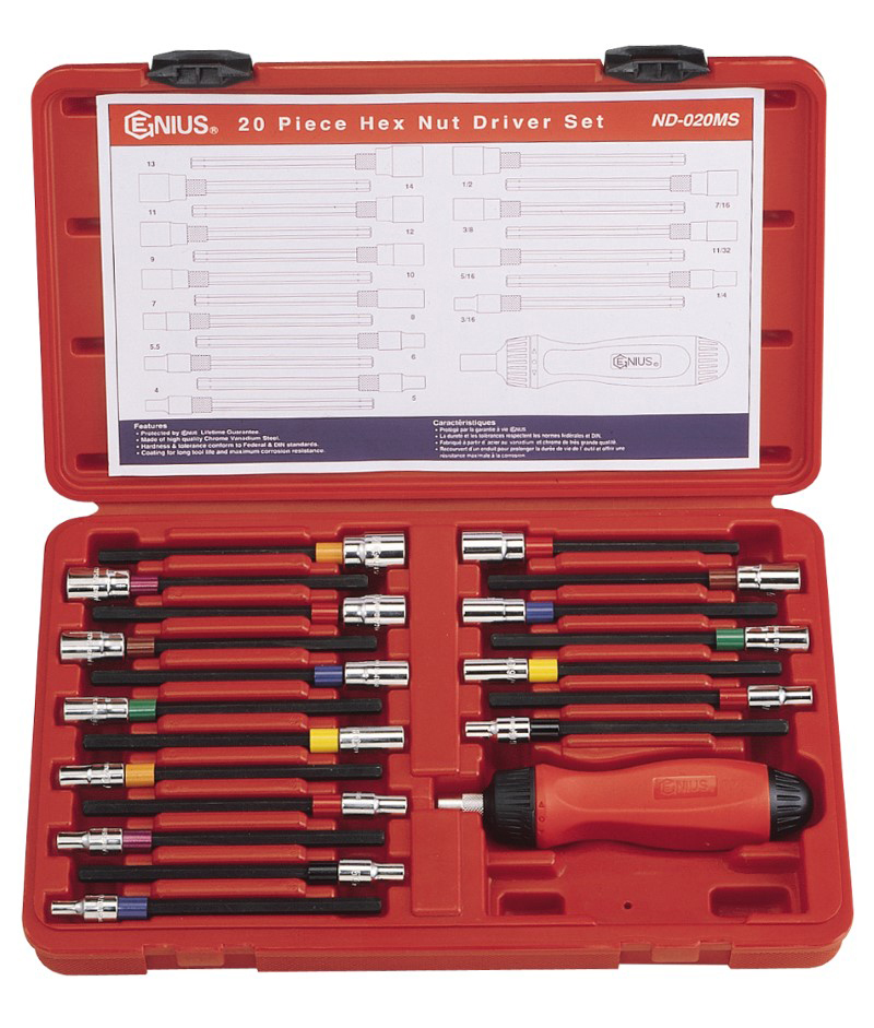 20 Piece Metric & SAE Hex Nut Driver Set