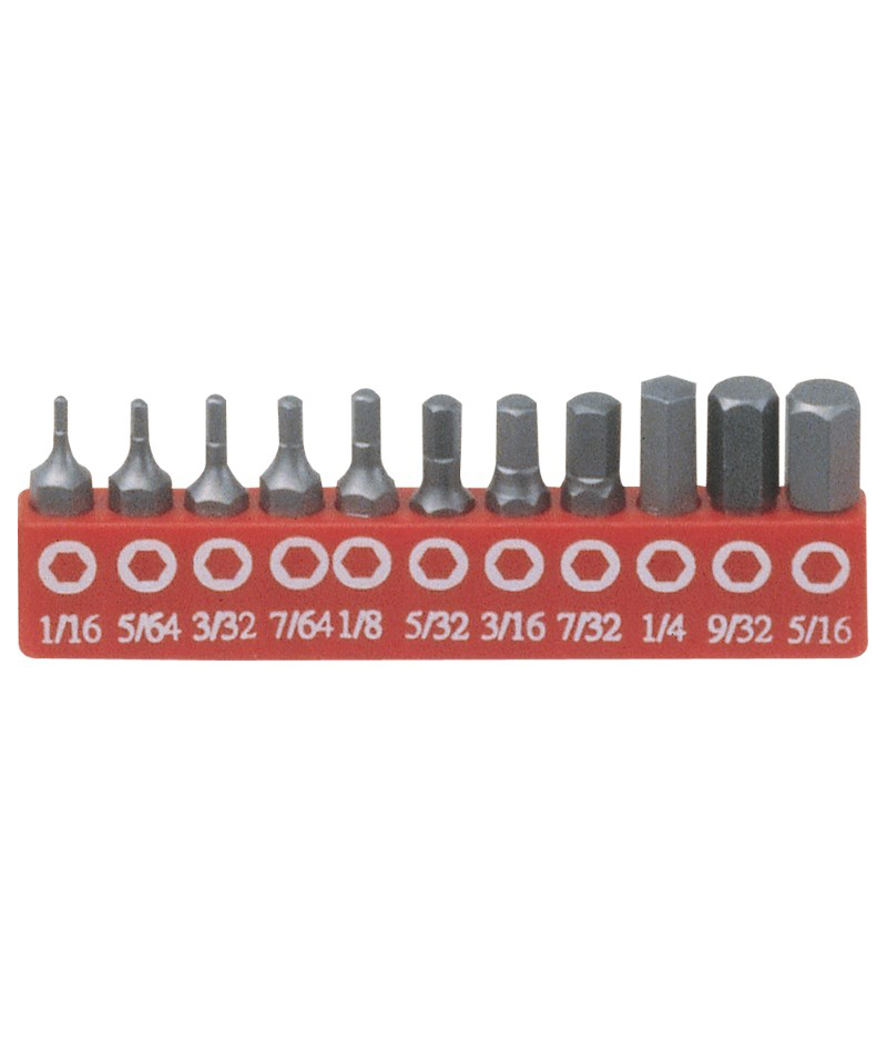 11 Piece SAE Hex Screwdriver Bit Set