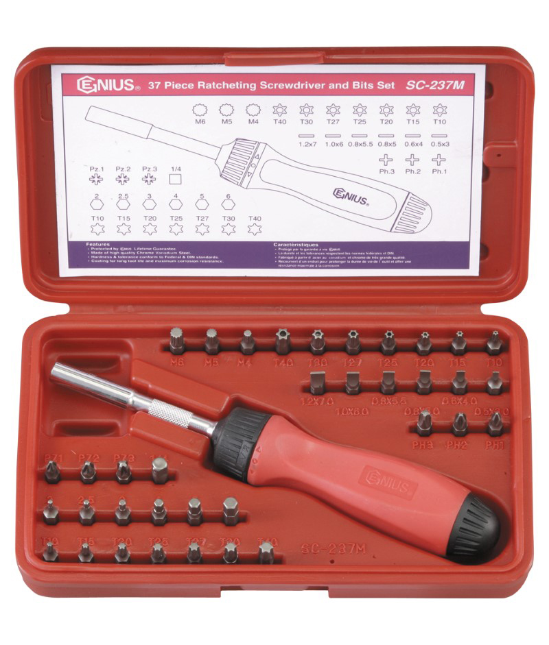 37 Piece Ratcheting Screwdriver and Bits Set