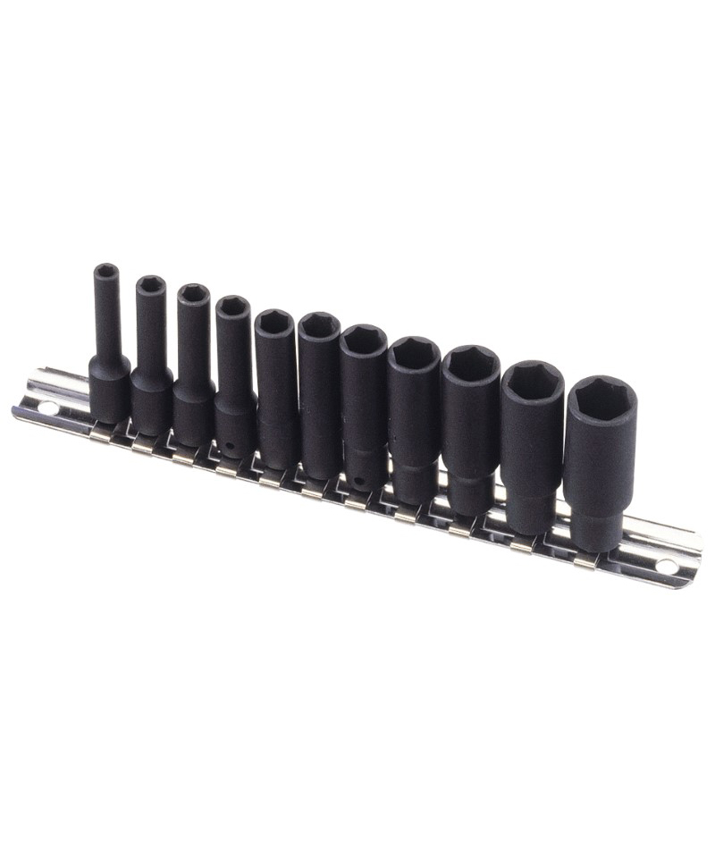 11 Piece 1/4″ Dr. Metric Deep Impact Socket Set Cr-V