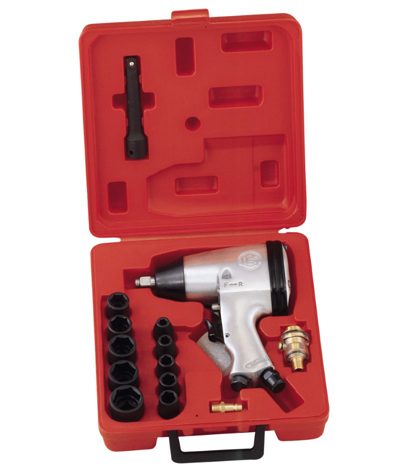 16 Pcs Â 1/2″ Dr. SAE Air Impact Wrench Kit