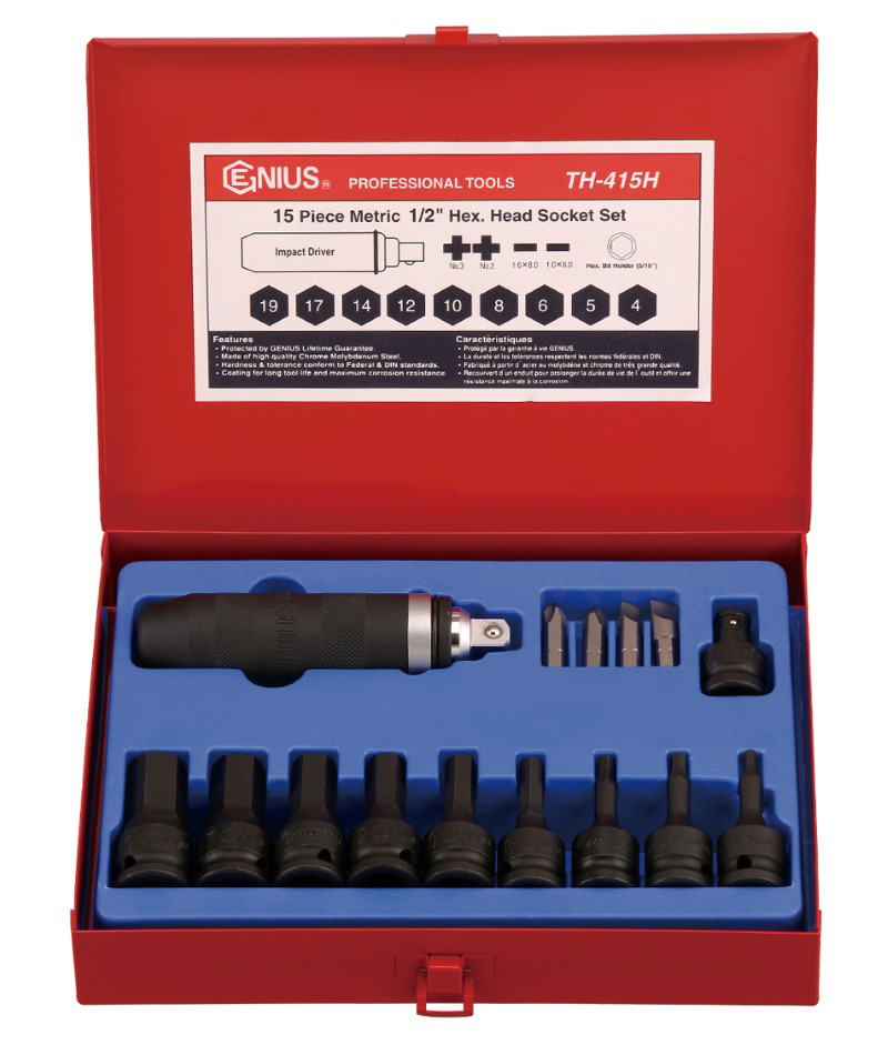 15 Piece 1/2″ Dr. Metric Hex Head Driver Set
