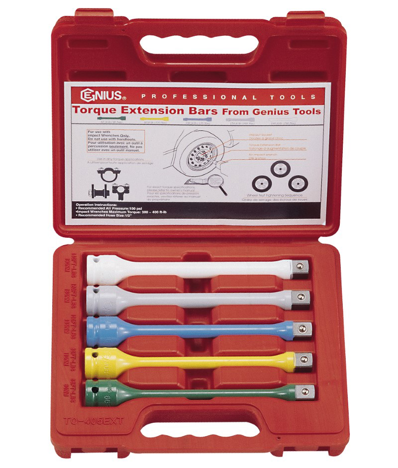5 Piece 1/2″ Dr. Torque Extension Bar Set