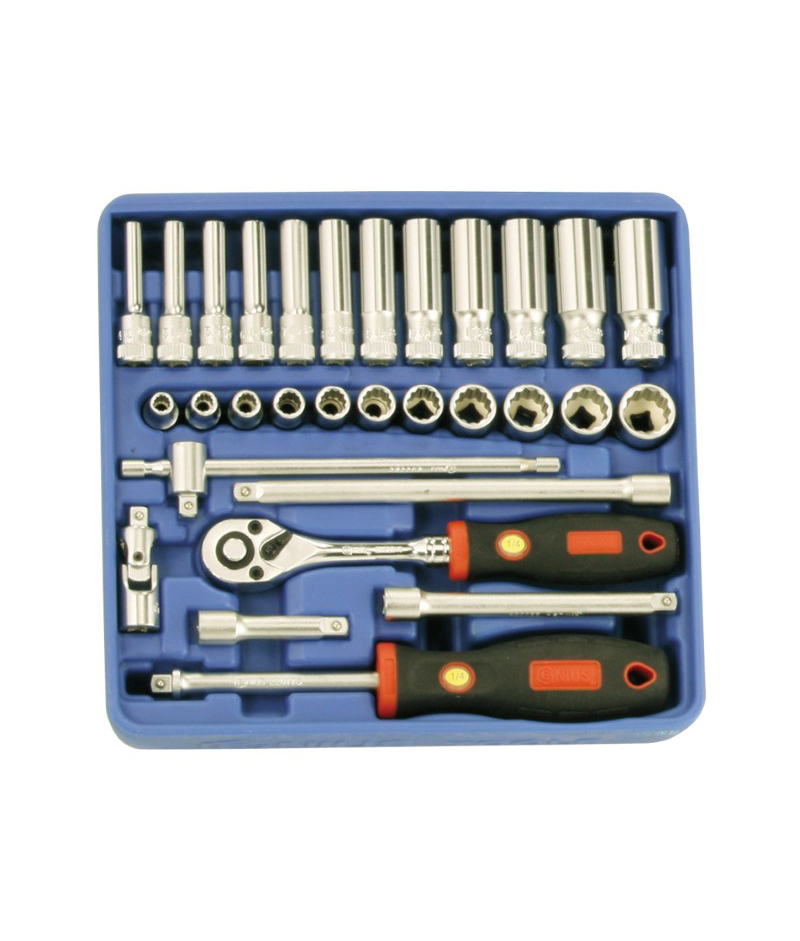 30 Piece 1/4″ Dr. Metric Deep Hand Socket Set (6 pt. & 12 pt.)