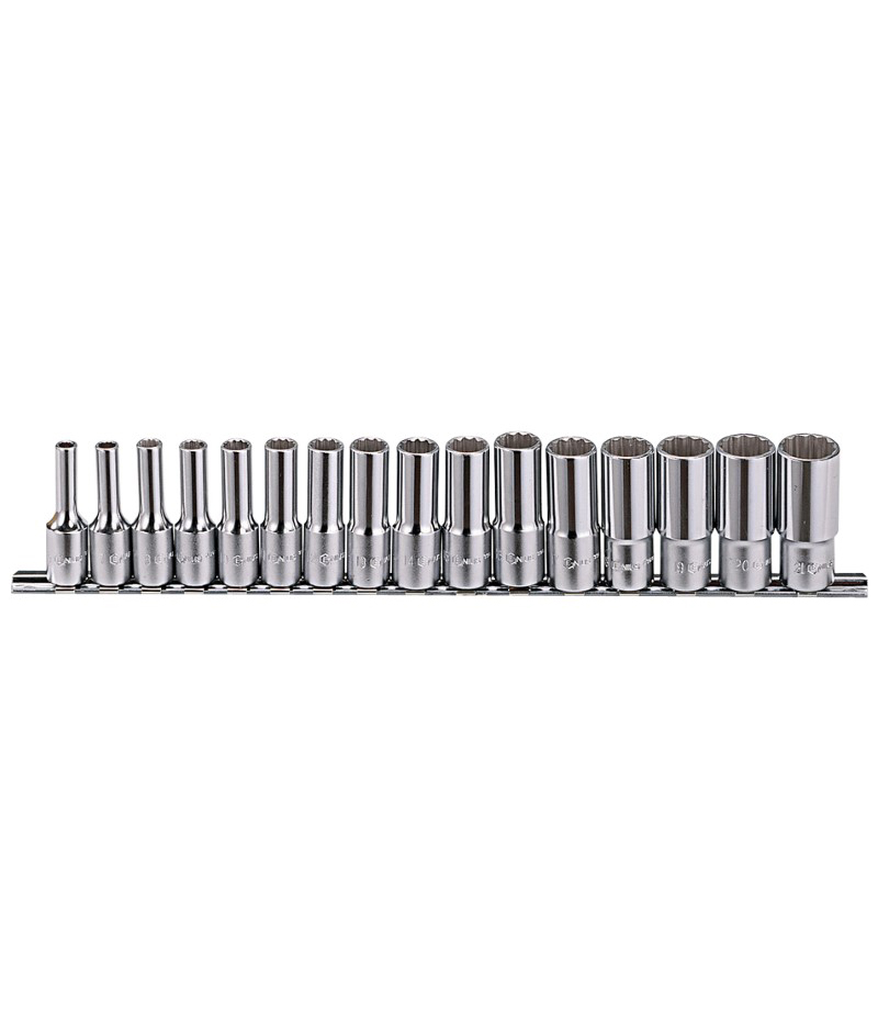 16 Piece 3/8″ Dr. 12 pt. Metric Deep Hand Socket Set