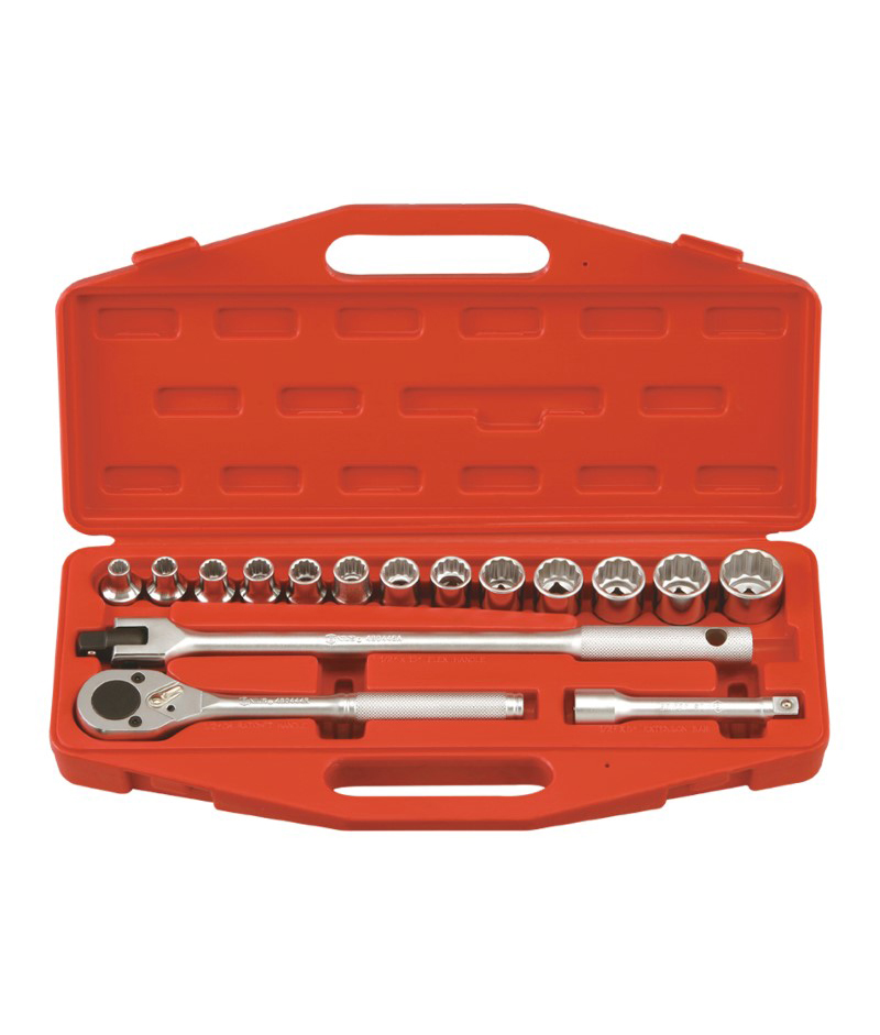 16 Piece 1/2″ Dr. 12 pt. Metric Hand Socket Set