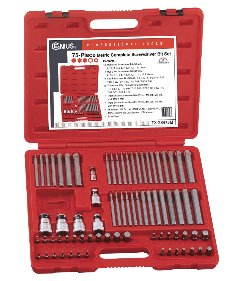 75 Piece Metric Complete Screwdriver Bit Set