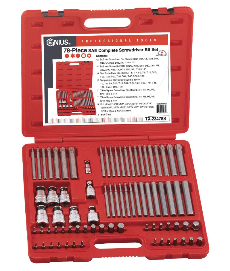 78 Piece SAE Complete Screwdriver Bit Set