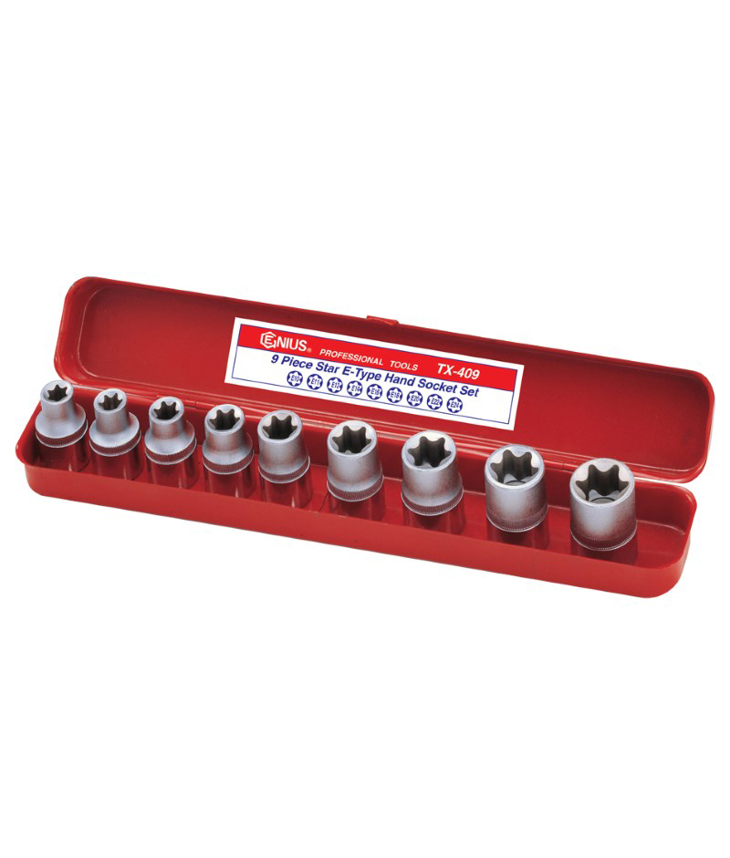 9 Piece 1/2″ Dr. Star Hand Socket Set